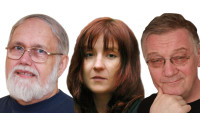 FOTO: Tři spisovatel&eacute; česk&eacute; fantastiky