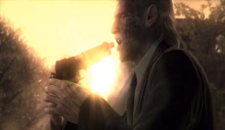 Solid Snake na konci nejposlednějšího MGS dílu, Guns of the Patriots. Zdroj: youtube.com