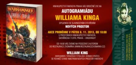 Pozvánka na autogramiádu Williama Kinga.