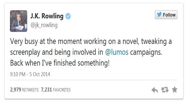 FOTO: Příspěvek Rowlingové